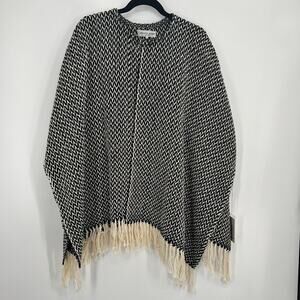 NWT Apiece Apart Cotton Tassel Poncho Cardigan Embroidered Fringe One Size